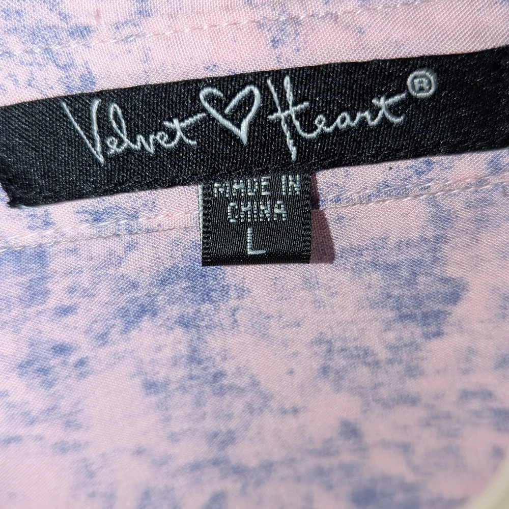Velvet Heart Pink and Blue Button Down‎ Shirt